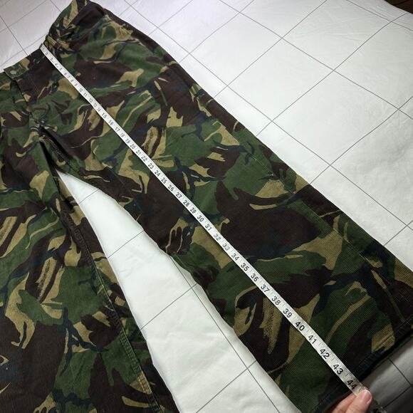 Polo Ralph Lauren Jeans Mens 46BX32 Green Varick Corduroy Camo Slim Straight - Picture 12 of 13